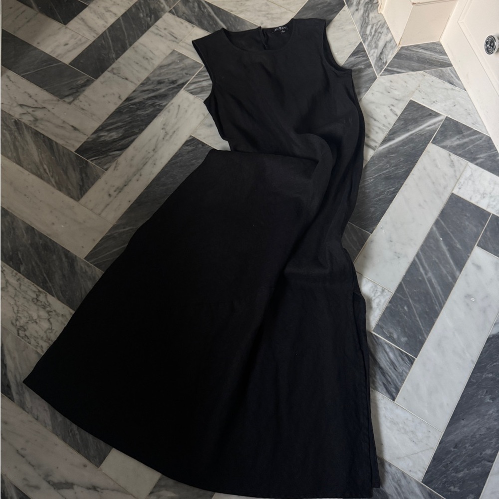 Long A-line Dress in Drapey Crape